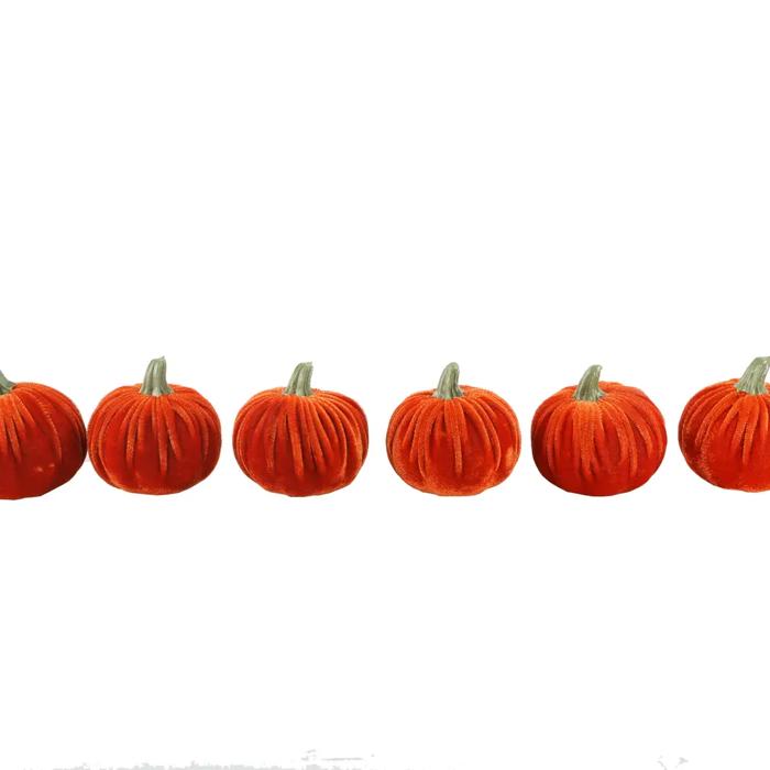 Set of 6 Velvet Pumpkins