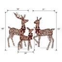  3-Piece Large Lighted Christmas Deer Family Set