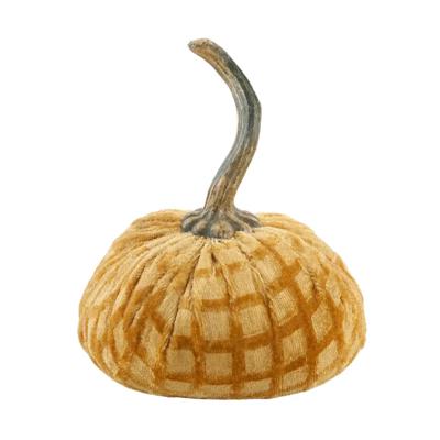 4.75" Plaid Velvet Pumpkin