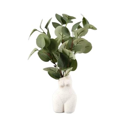 14"H Silver Dollar in 5.5"H Ceramic Vase