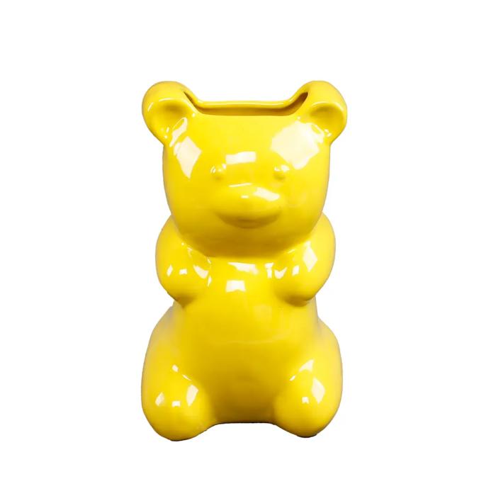 6.75"H Yellow Gummy Bear Ceramic Vase 