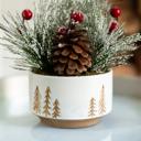  Xmas Mix in 4.25" White Reverse Tree Planter 