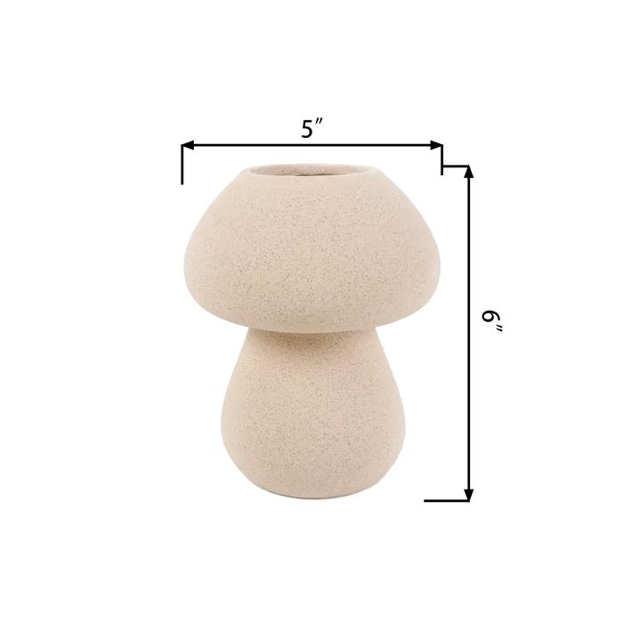 6"H Mushroom Ceramic Vase