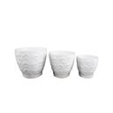  Set of 3 Ivory 10",8“,6.75” Mushroom Ceramic Pots on Saucer