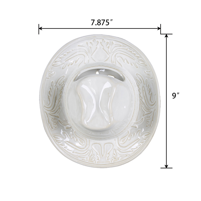 8" Ceramic Western Hat Hanging Vase