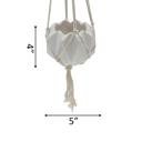 White 5" Glossy Pink Ceramic Macramé Hanging Planter