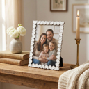 White 4x6 White Heart Zinc Alloy Frame