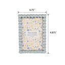 Blue 4x6 White Heart Zinc Alloy Frame