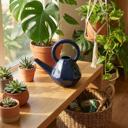 Blue Geo Ceramic Watering Can