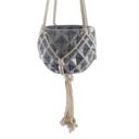Blue 5" Glossy Pink Ceramic Macramé Hanging Planter