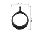  14.37" Round Black Open Oval Ceramic Decorative Accent