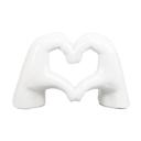  7.5"L White Ceramic Heart Hand 