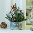  Xmas Mix in 5" Gray Cityscape Planter
