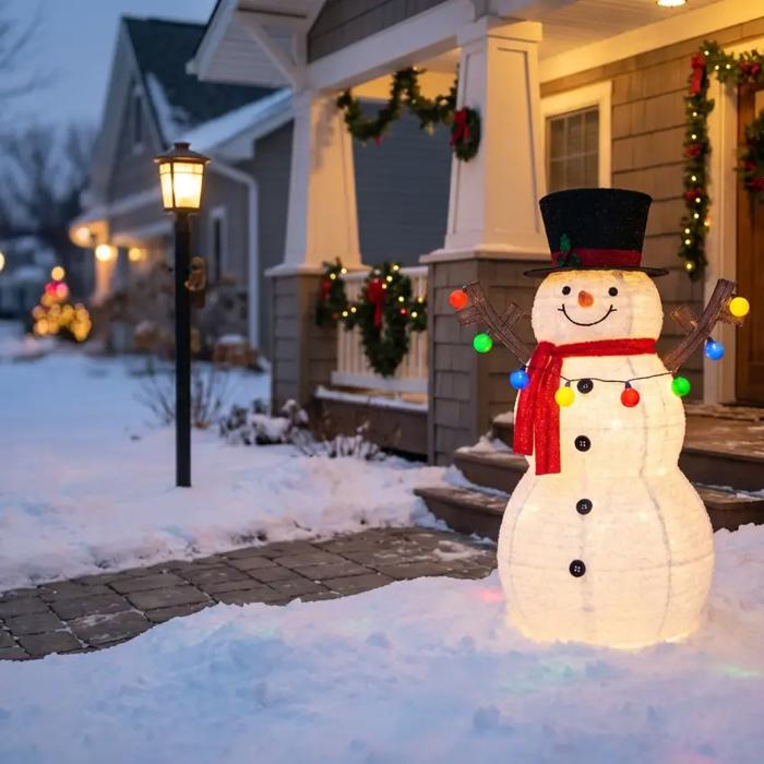 3ft Lighted Pop-Up Snowman