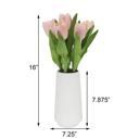  16" Pink Real-touch Tulips in Vase 