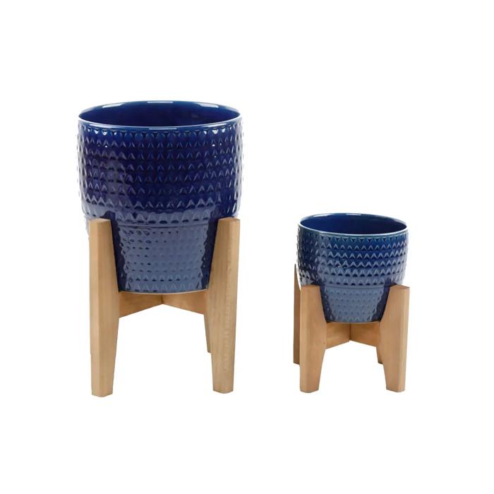 Set of 2 10" & 8" Pharaoh Ceramic Planters