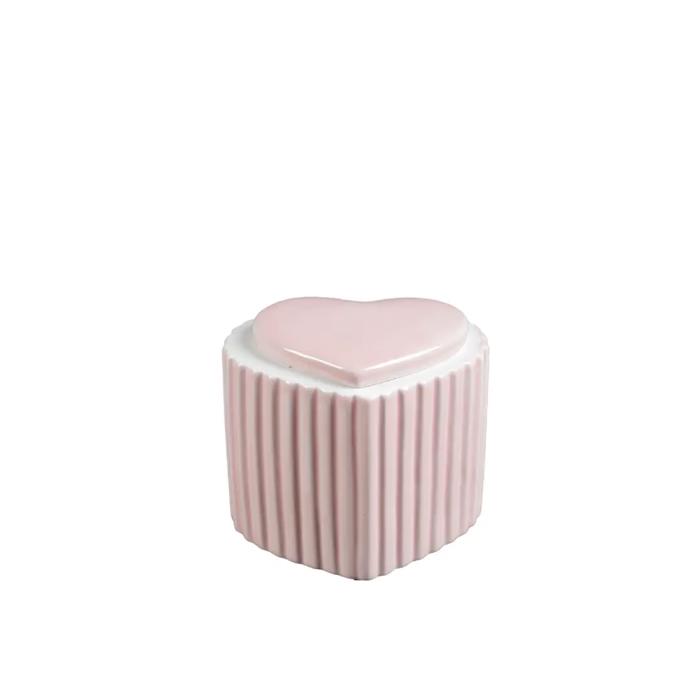 4.25" Ceramic Heart Candle (11.5 oz) - Vanilla Cloud