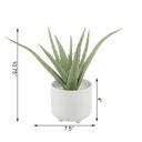  Faux Aloe Plant in White Ceramic Pot – 10.75 Inch Accent