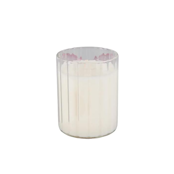 3.5"H Glass Candle w/Bow (7.1 oz) -Sparkling Champagne