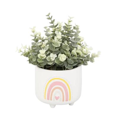 Double Rainbow Footed Pot