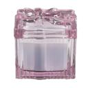  4.25"D Glass Candle w/lid (15 oz) - Frosted Peony 