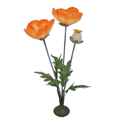 45" Free Standing Artificial Faux Poppies