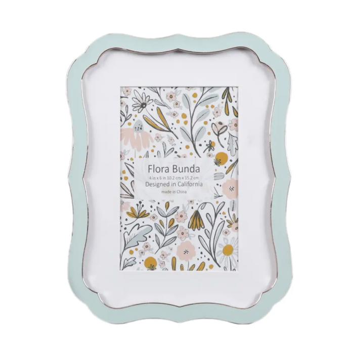 4x6 Vintage Blue Rectangle Zinc Alloy Frame