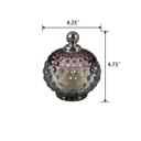  4.25" Glass Bubble Candle with Metal Knob Lid - Santal 5 oz
