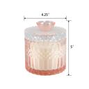  Pink Cut Glass Candle with Lid - Peony Garden