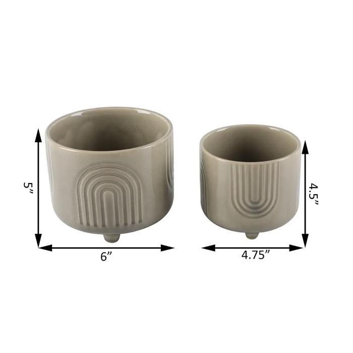 Set of 2 Rainbow Footed Planters