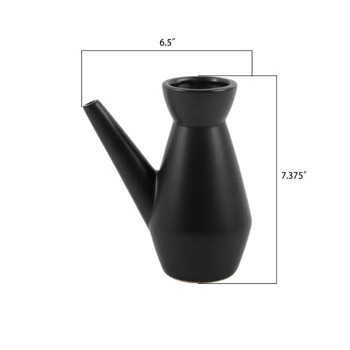 Matte Black Ceramic Watering Can