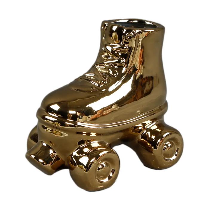 7.3"H Ceramic Roller Skates Vase