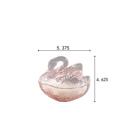  5.38"L Glass Swan Candle w/Lid (4.5 oz) - Frosted Peony