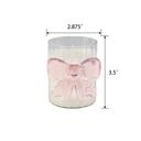  3.5"H Glass Candle w/Bow (7.1 oz) -Sparkling Champagne