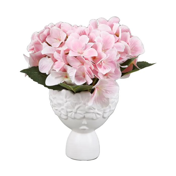  9.5" Real-Touch Hydrangea in Face Planter 
