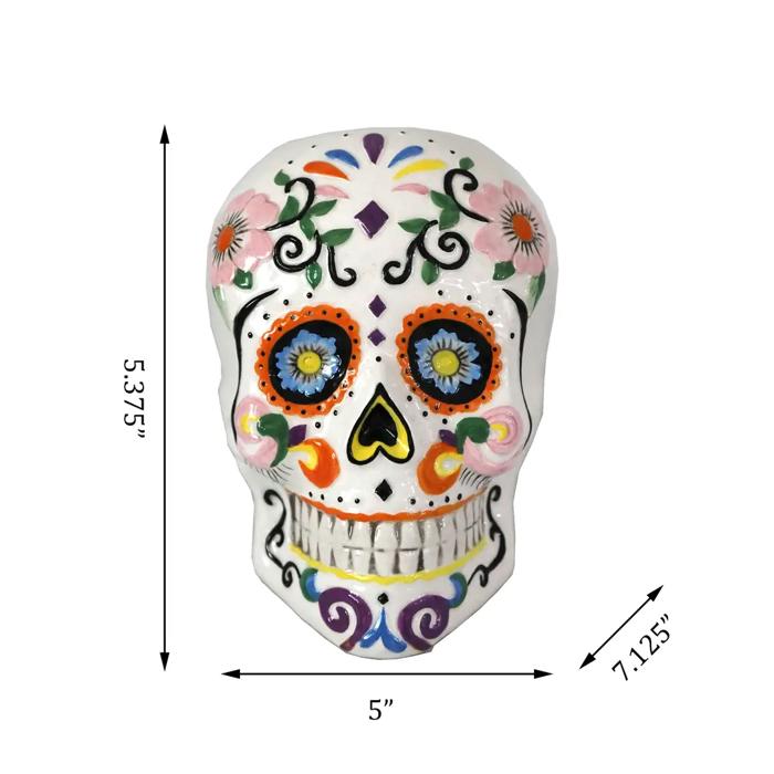 7" DOD Colorful Skull Planter