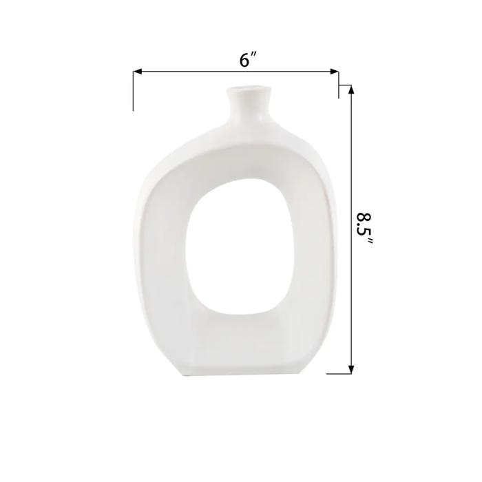 8.5" Modern Open Oval Ceramic Vase
