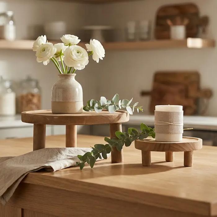  10" & 7" Wood Plant Stands