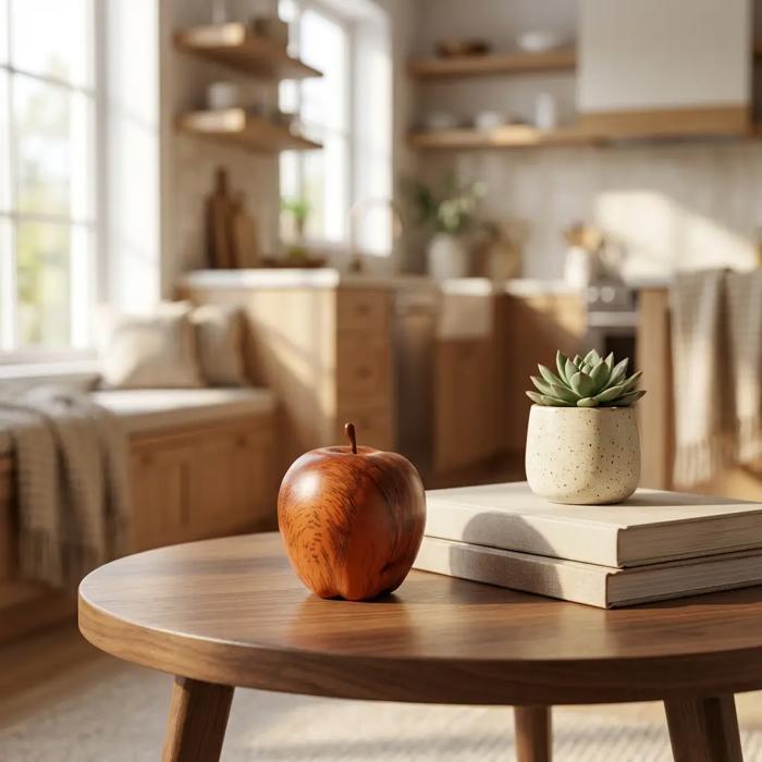 Artificial Wood Tone Apple (C07)