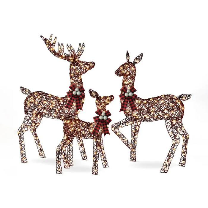 3-Piece Large Lighted Christmas Deer Family Set