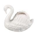  Elegant White Ceramic Swan Planter - Peony Garden 