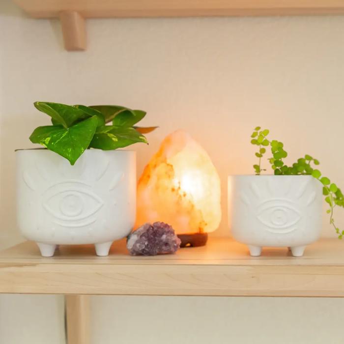 Set of 2 Evil Eye Footed Planters