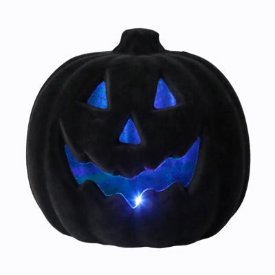 8" LED Black Velvet Pumpkin
