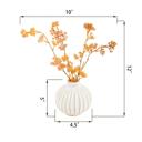  13” Faux Fall Branch in 4.5” White Ceramic Vase