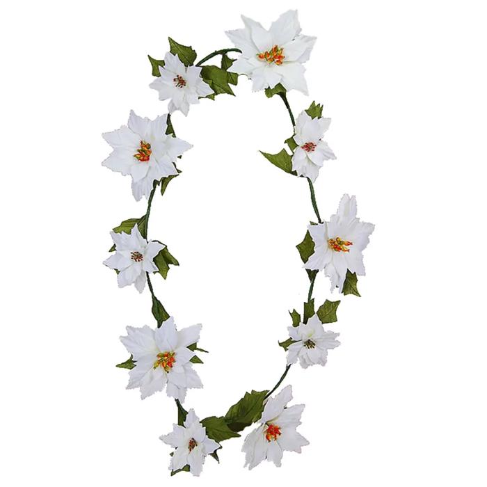 10 FT Artificial Faux Poinsettia Garland