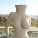  9.9"H Ceramic Body Vase