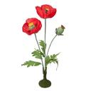 Red Yellow 45" Free Standing Artificial Faux Poppies