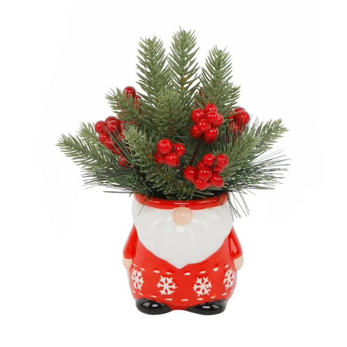 Red Gnome Ceramic Pot