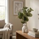  14"H Silver Dollar in 5.5"H Ceramic Vase