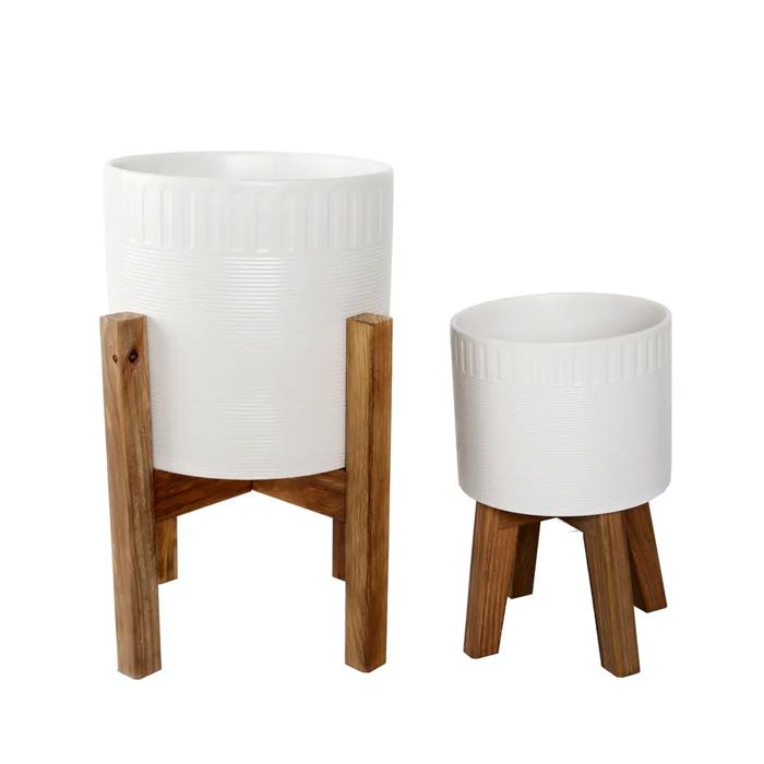 Set of 2 10" & 8"  Dumpling Ceramic Planters